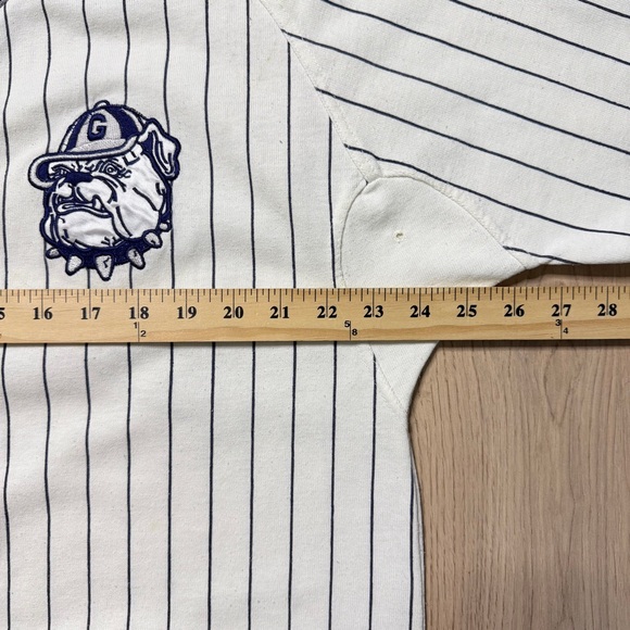 Vintage Starter Georgetown Hoyas Pinstripe Cotton Baseball Jersey Mens Large 90s - Picture 12 of 13